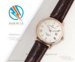 LS Copy Vacheron Constantin Traditionnelle 40 MM Rose Gold Case Leather Strap Automatic Watch